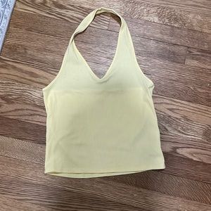 American Eagle V-Neck Halter Top Yellow L #0003